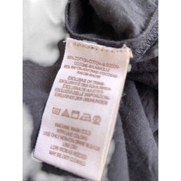 Free People Black Purple Open Shoulder Long Sleeve Top/Blouse size M - Picture 11 of 12